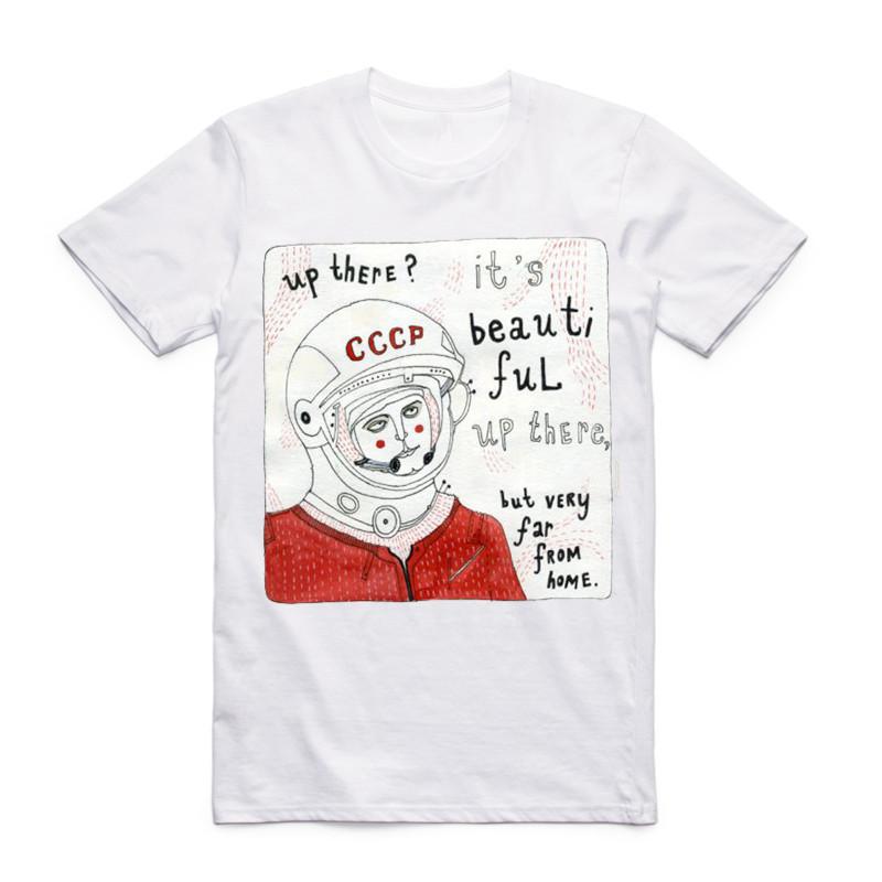 Cccp Ussr Gagarin Tshirt New Design Printed Summer Oneck Unisexs T Shirt Cool Short Sleeve Unisex Clothing