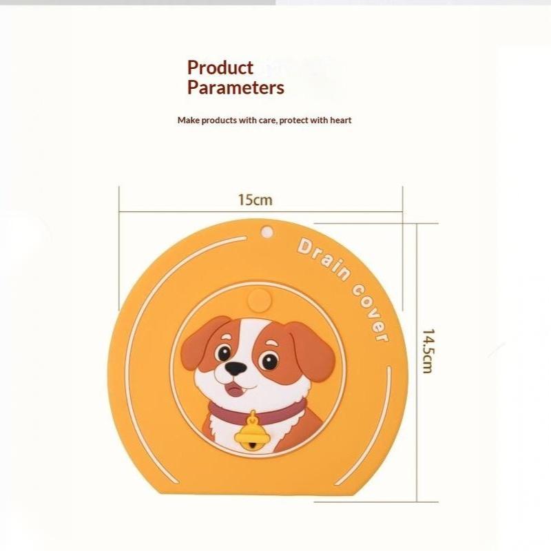 Pvc Floor Drain Cover Cartoon Dog Anti-Insect Sewer Filter Pad Anti-Blocking Anti-Odor Floor Drain Mat
