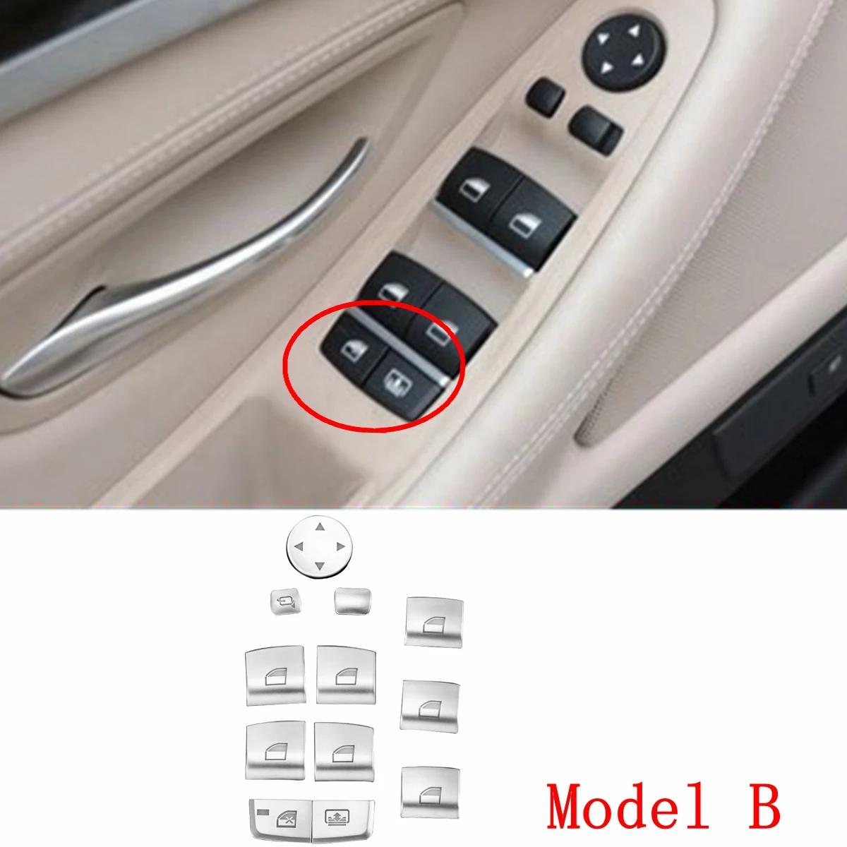 

Chrome Door Window Control Glass Lifter Switch Button Cover Trim Decal Sticker For BMW F10 F11 F30 F31 F34 F36 F20 F21 F48 Model B