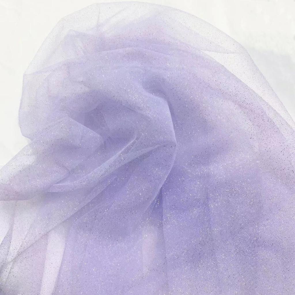 Glitter Mesh Tulle Fabric By The Meter for Clothing Wedding Dress Shirt Veil Background DIY Sewing Decoration Cloth Blue Pink