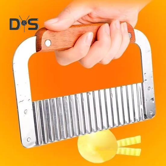 1/2 buc Tăiător de cartofi Cutter Crinkle Cutter din oțel inoxidabil Crinkle Chip Cutter Mașină de tăiat cartofi prăjiți Cartofi prăjiți Cutter de legume Tocător de bucătărie