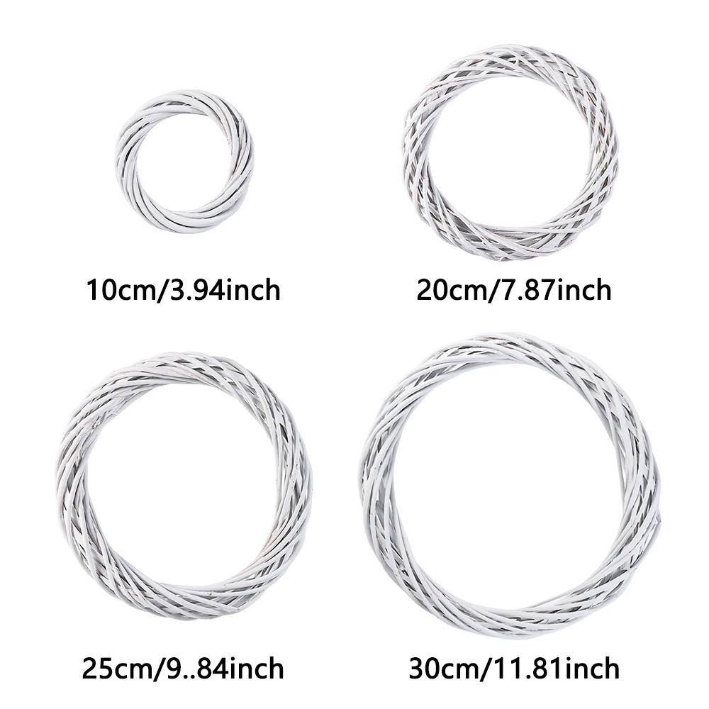10-30CM Rattan Wicker Ring White Wreath Garland Hanging Vine Ring DIY Party Decorations Ornaments Wedding Wreaths Handmade Craft