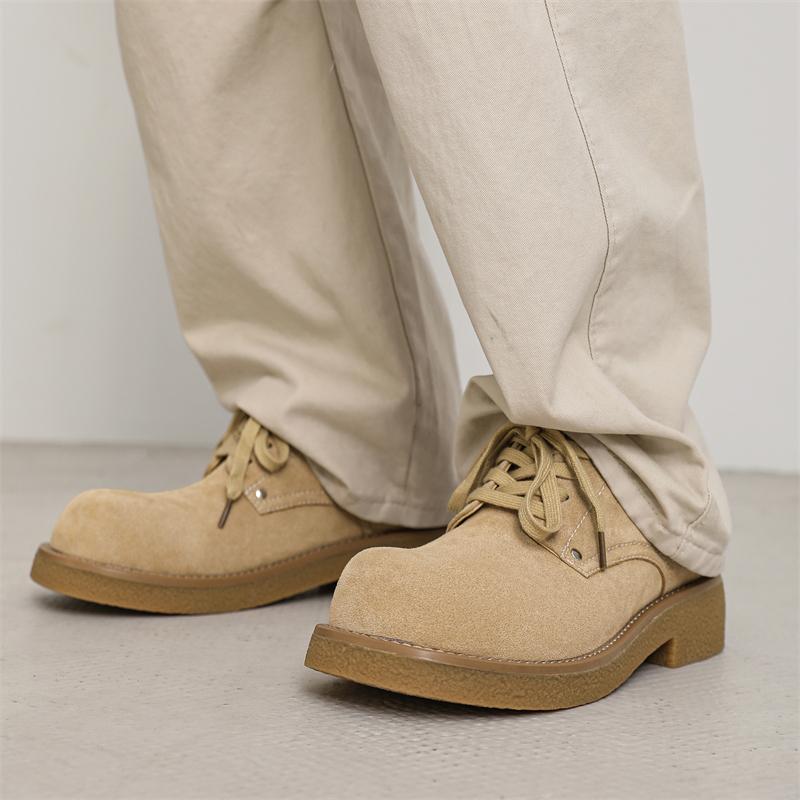 Fashion Fashion New Men Outdoor Anti-slip Wearable Walking Shoes Suede Men's Shoes Casual Comfortable Slip on Thick Soled Oxford Shoes