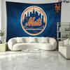 New York Mets Wandteppich Ästhetischer Wandbehang Bedruckter Stoffdecke Dekorative Wandteppiche für Schlafzimmer Wohnzimmer Heimdekoration