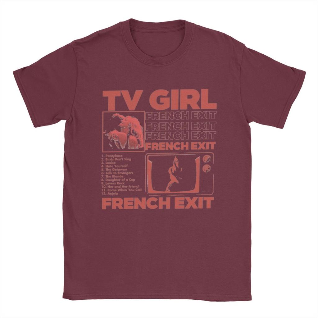 Camisetas Masculinas TV Girl Francês Engraçado Anos 90 Exit Music Novidade Algodão Puro Camisetas Manga Curta Camiseta Gola Redonda Roupa Original
