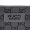 Gucci GG Monogram Gray Canvas Leather Trim Zip Pouch Wristlet Clutch Bag For Daily Use & Travel