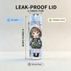 1PC Bonnet Hat Girl Botanical Background Pattern 750ml Color Plastic Sports Water Bottle Leakproof Flip Straw Lid Suitable for Sports Office Home Use