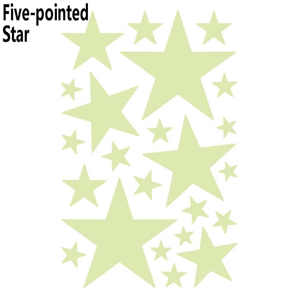 202Pcs Fluorescent Wall Sticker Glow In Dark Decal Stickers Stars Dots Bubble 3D Bedroom Ornament  Luminous DIY Kids Room Decor