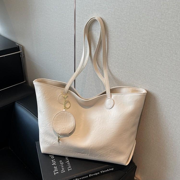 Large-capacity Bag Women's Autumn and Winter Simple and Versatile Shoulder Retro Bag Textured Commuter Tote Bag