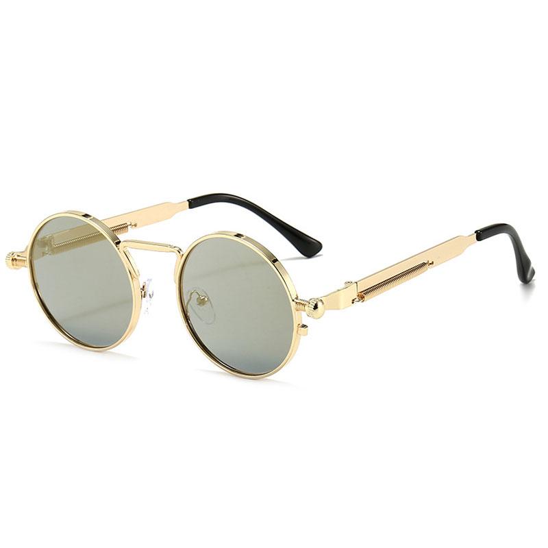 Classic New Punk Sunglasses Women Anti-Reflective Mirror Round Metal Sun Glasses Vintage Men Driving Glasses UV400