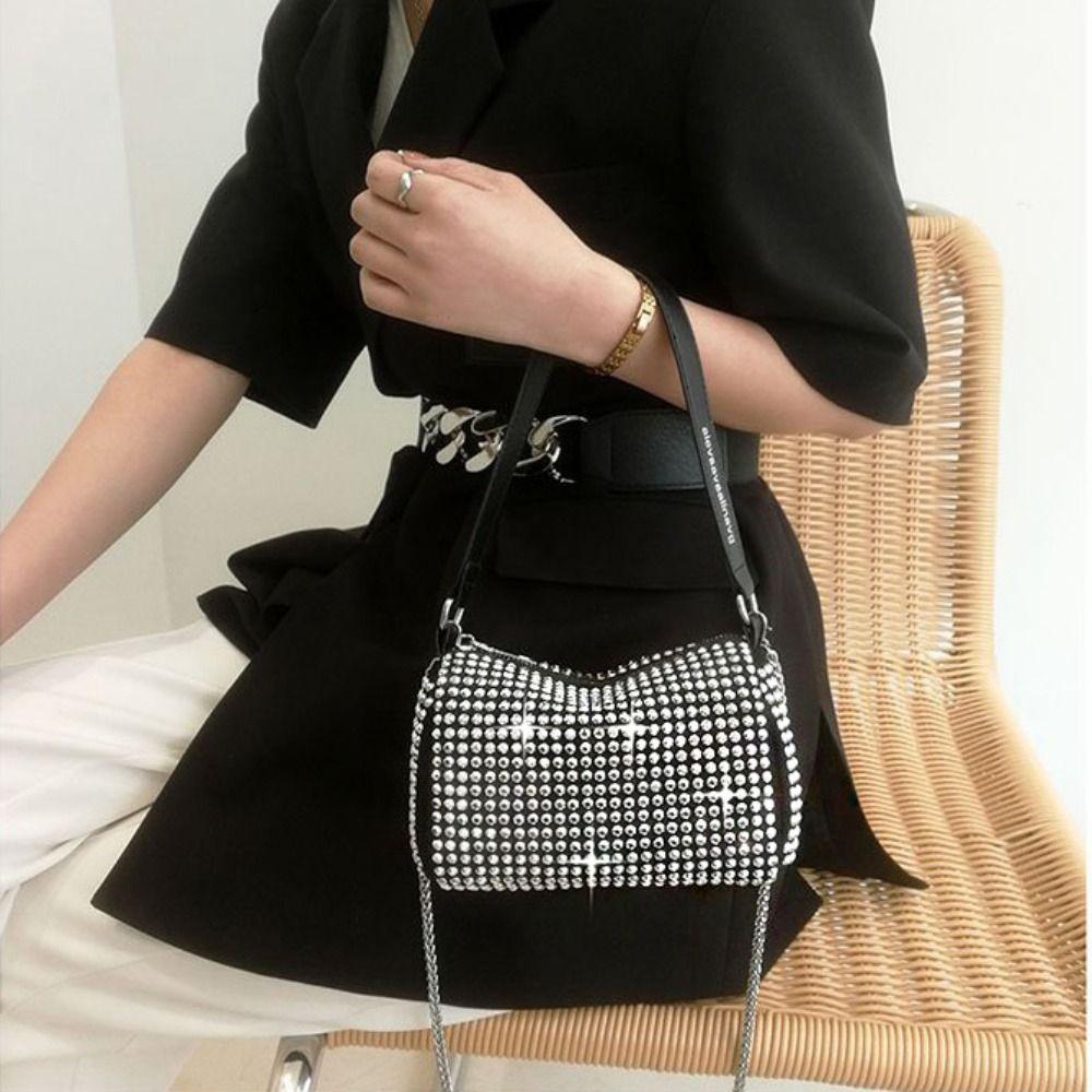 Blingbling Small Square Bag Large Capacity Crossbody Bag Luxury Chain Shoulder Bag Girl