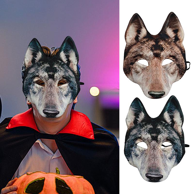 Wolf Mask Halloween Realistic Werewolf Mask Party Playing Costume Props Animal Party Mask Unisex Fancy Cosplay Party Props