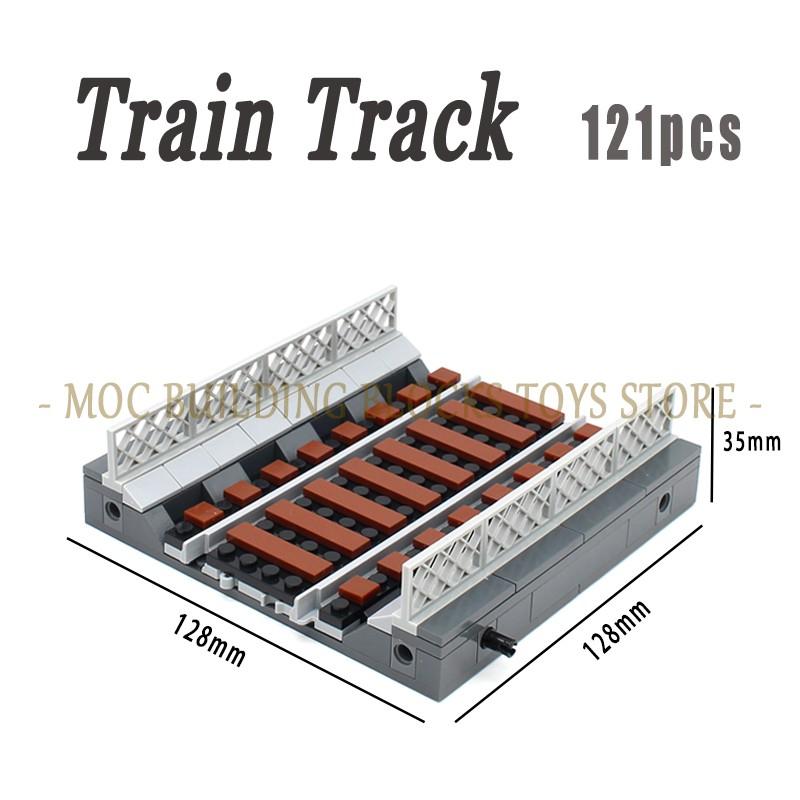 Moc Urban Transportation System Blocks City Traffic Network Signal Lights & Railway Public Building Bricks Creative Design Toys