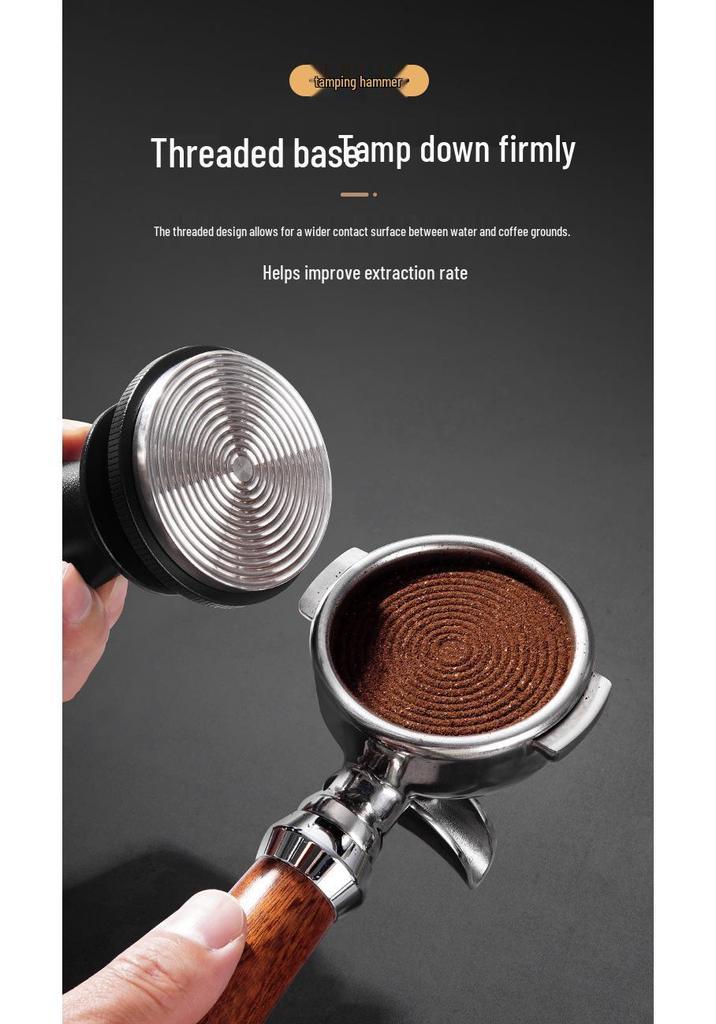 Automatic Height-Adjusting 304 Stainless Coffee Tamper, Self-Weighted, Sizes 51/53/58mm