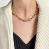 Sterling Tone U Shaped Chain Pendant Necklace Gathering Jewelry For Women Geometric Chunky Pendant Necklace Celebration NewGeometric Chain