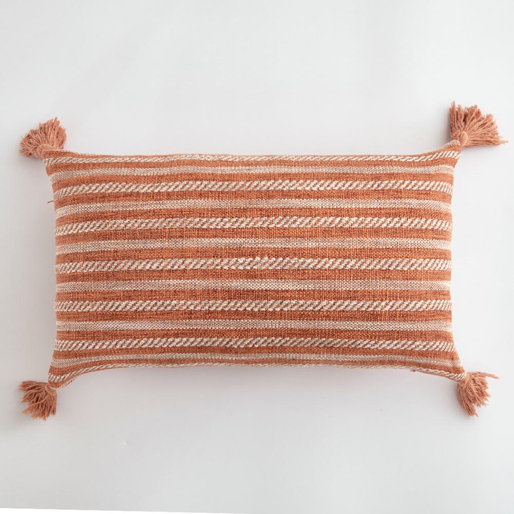 Linen Tassels Cushion Cover Orange Pillowcase For Living room Bed Chair Sofa Decorative Pillow Covers Home Decor 45X45 30X50 1PC