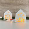 Hollow Bunny Rabbit House Decoration Silicone Mold Easter House Light Strings Holder Plaster Mold Handmade Decor