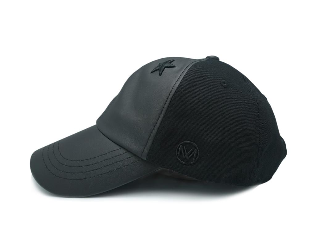 Mimisiu Star Leather Ball Cap_Black