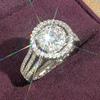 Huitan Graceful Luxury Proposal Rings for Female Wedding Band  with Round Zirconia Stone Gorgeous Elegant Accessories