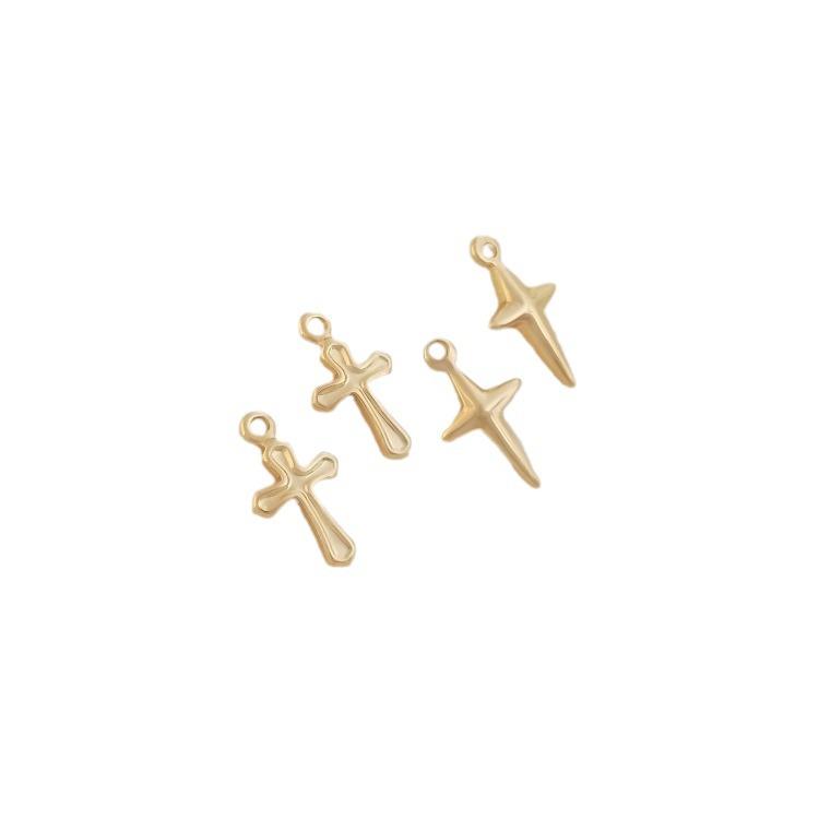 14K Gold-Filled Kreuzanhänger Verlängerungsanhänger für DIY Armbänder & Ohrringe