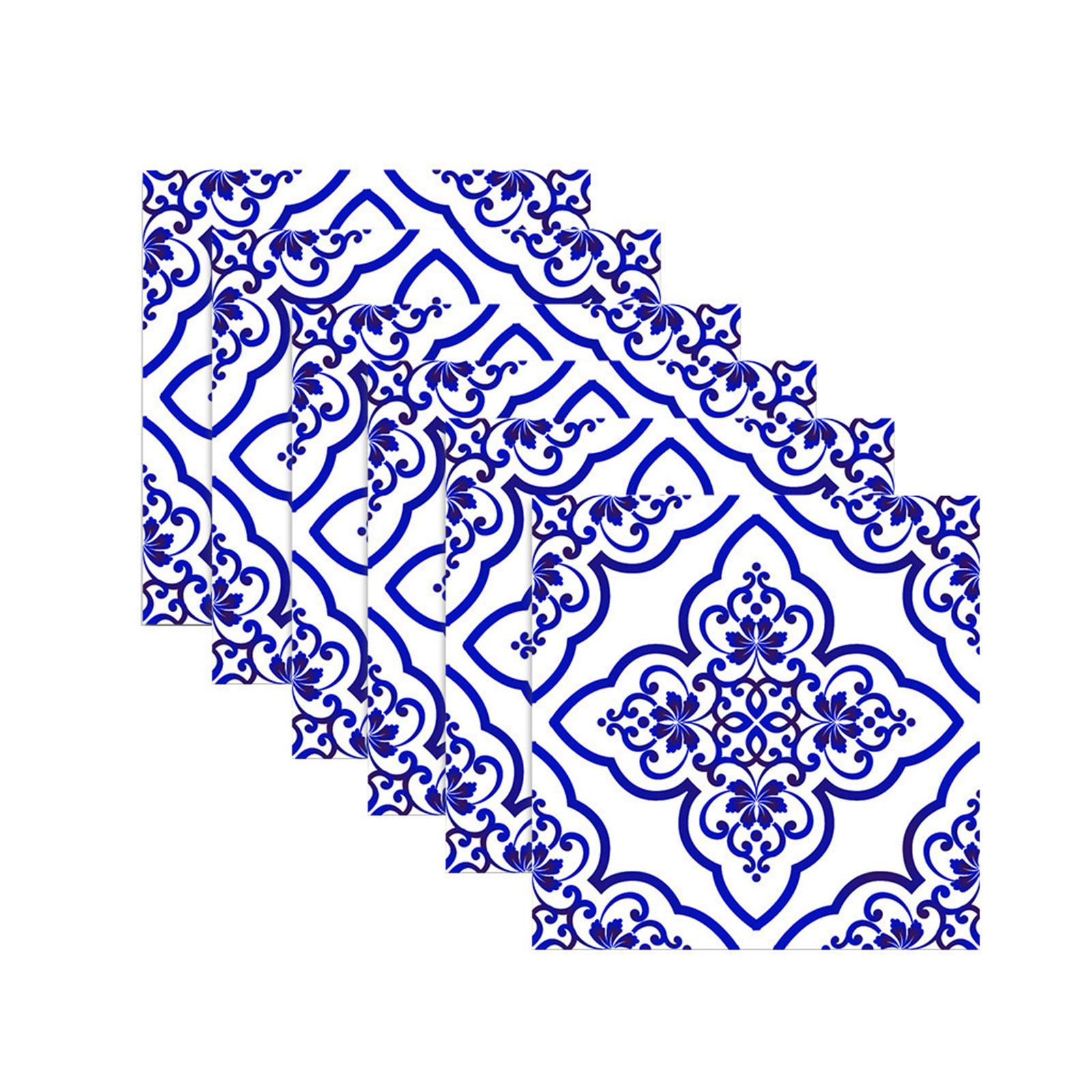 

Самоклеящаяся ванная комната, кухня, декор, домашняя стена, 3D наклейка на плитку, 6 шт. One Size синий