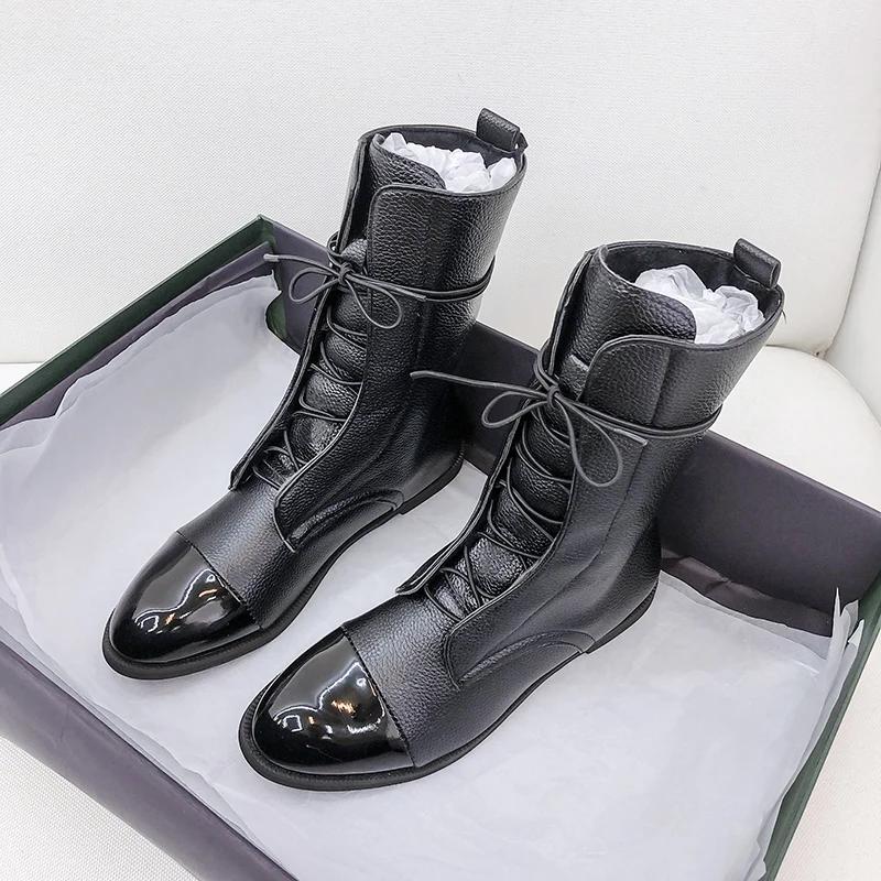 Fashion Fashion Women's Pointed Toe Boots Women's Heel Low Heel Calfskin Shoes Lace Up Casual Short Winter Women's Warm Boots