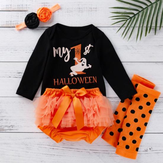 

Комбинезон с длинными рукавами на Хэллоуин, полипропиленовые брюки, носки, повязка на голову, детский костюм, костюм