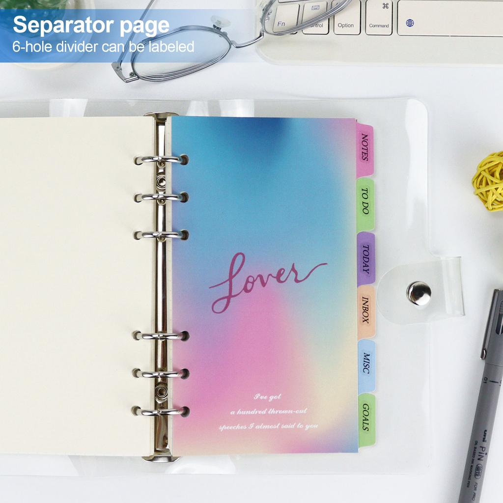 A5 A6 Separation Page Color Index Loose Leaf Manual Account Replacement Separation Page Management Index