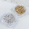 Gold Silver Metal Willow Bows Nail Decoration 3D Alloy Material Nail Glitter 3D Design Hollow Bowknot Nail Art Rhinestones