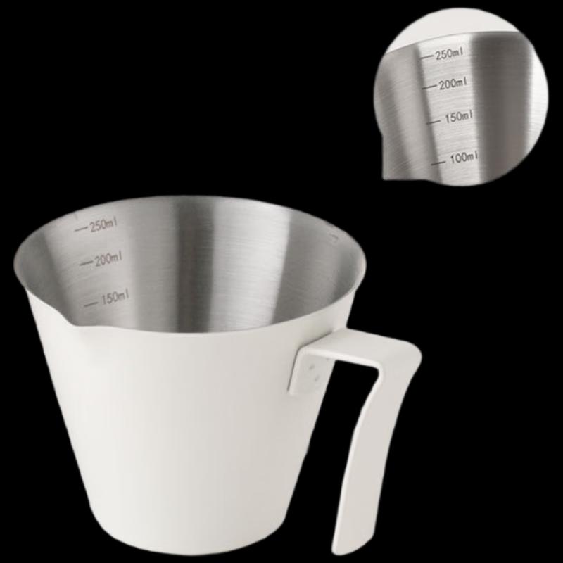 Stainless Steel V-Shaped Measuring Cup with Spout - 250ml (10 Pack)