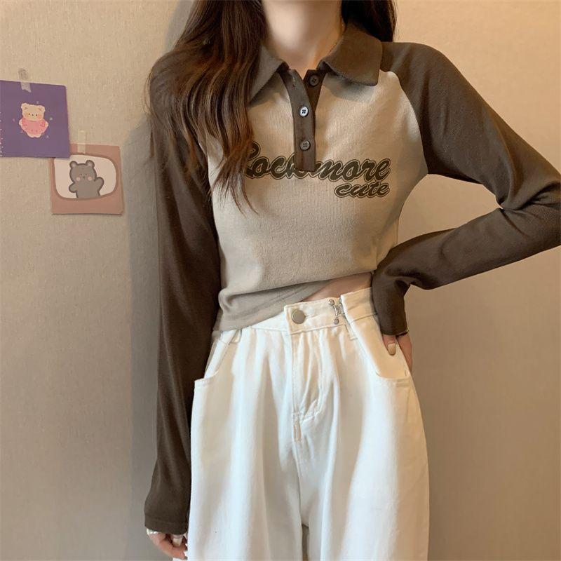 

Женская толстовка с воротником-поло, толстая, теплая, осенняя, винтажная, женская, повседневная, с длинным рукавом, негабаритные топы 2XL