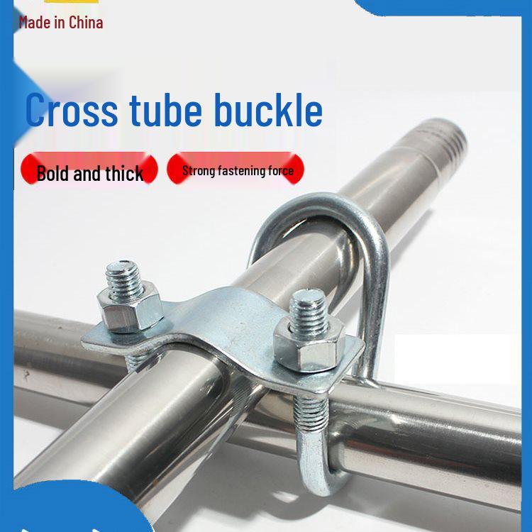 Double U-Bolt Galvanized Cross Pipe Clamp with Free Shipping