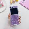 Epoxy Glitter Beads Phone Case On ZFlip1/1/1/1/1 Samsung Folding Silver Sequin Case