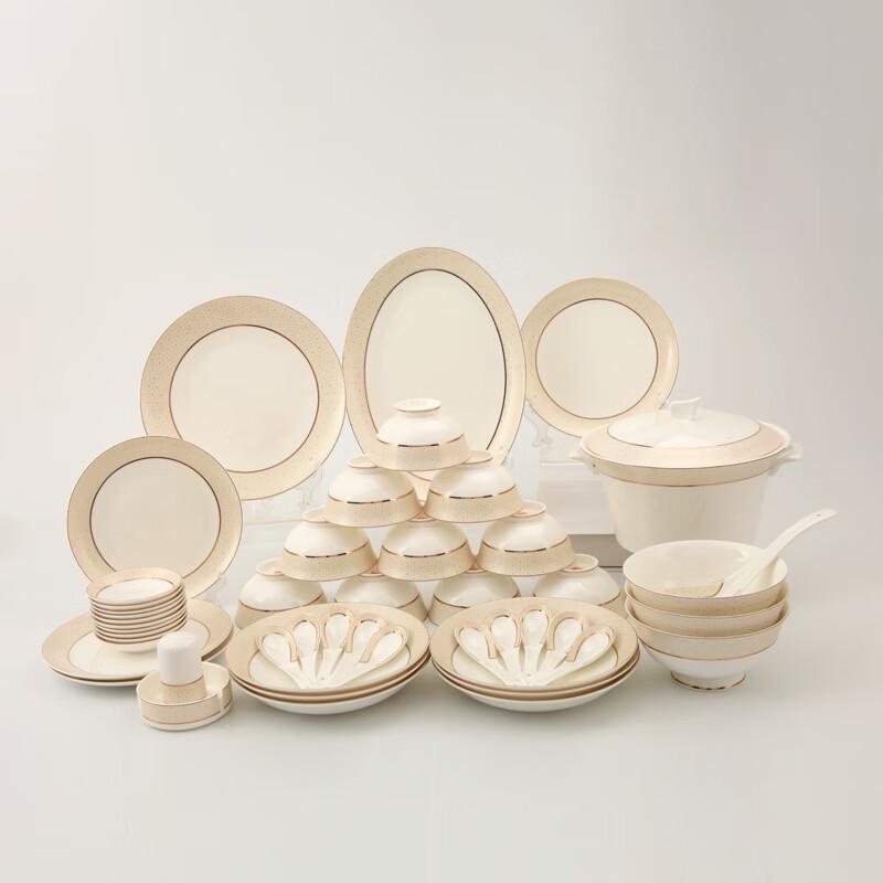 Prosperous Tang Rhyme 50-Piece Bone China Dinnerware Set