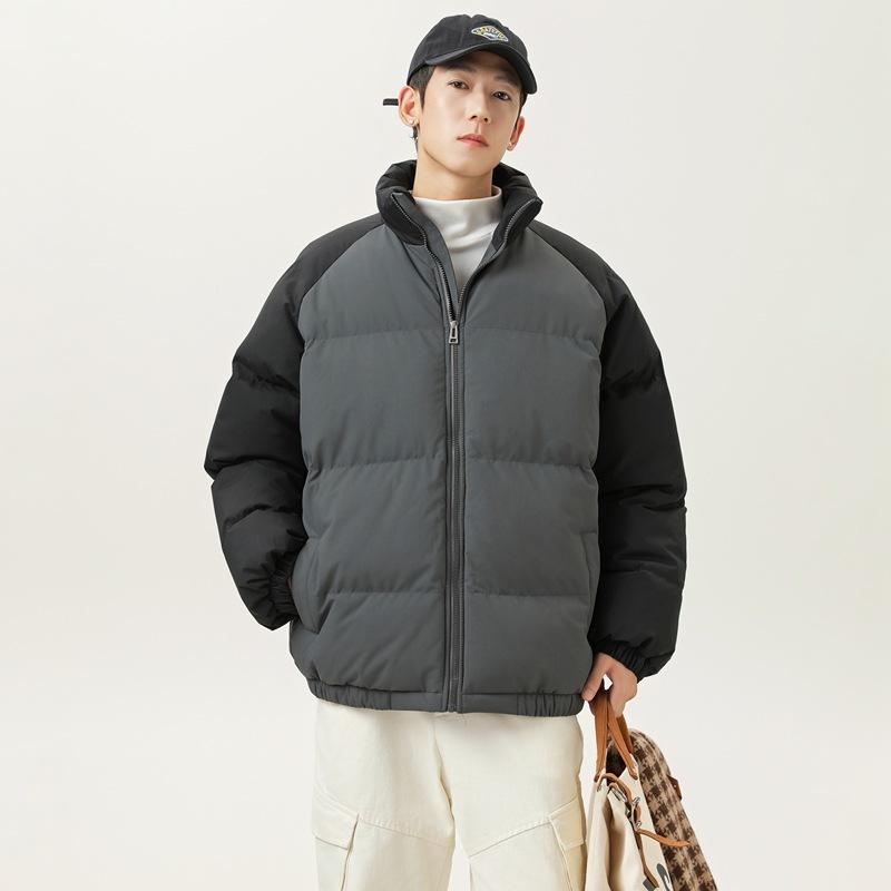 

Повседневные хлопковые куртки в стиле колор-блок, мужские и женские зимние дутые куртки, теплые топы больших размеров с утолщением, хлопковая одежда 2XL