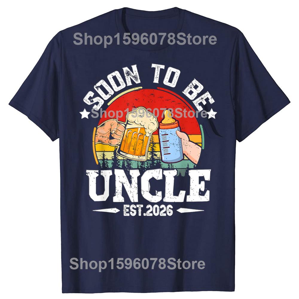 Soon To Be Uncle 2026 Retro Pregnancy AnnounceUnisext Dad Tshirts Fashion Casual Tshirt 100 Cotton Loose Oversized T Shirt Summer