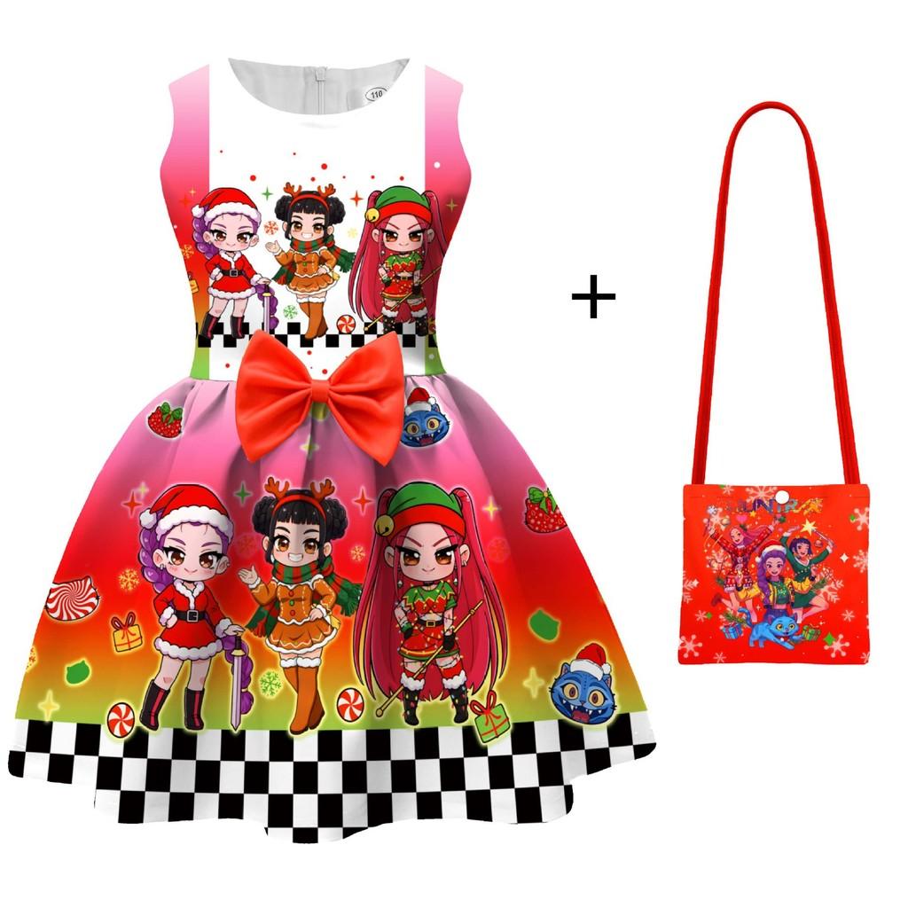 

Детское Рождественское Платье Руми Зори Мира для Девочек с Принтом Санта-Клауса и Бантом, Без Рукавов, Повседневное на Новый Год 150cm красный