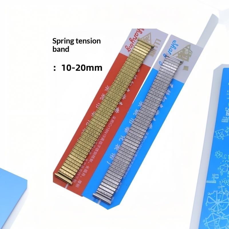 Tool Free Install Stainless Steel Watchband 10-20mm Elastic Metal Replacement Strap for Quick Wristband Update