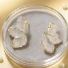 Fashion Irregular Post Earrings Metal Flower Cream Epoxy Studs Gold Color Plating Heavy Statement Jewelry for Women
