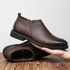 Mens Casual Business Office Formal Dress Chelsea Boots Shoes Genuine Leather Boot Black Ankle Botas Hombre Chaussure 2025