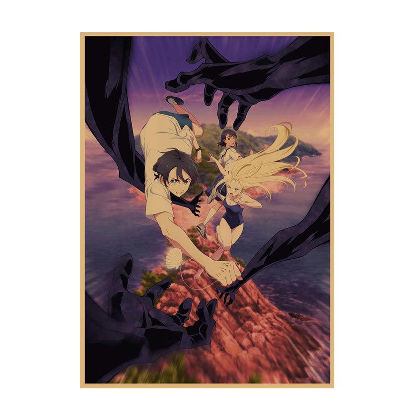 Summer Reappears Retro Anime Poster: Japanese Cartoon Dorm Room Wall Art for Kids