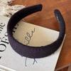 Women Headband Wide-Brimmed Sponge Filling Soft Suede Texture Hair Hoop Autumn