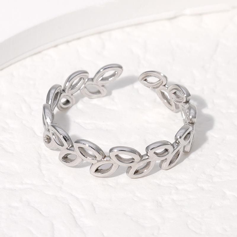 18K Gold Plated Stainless Steel Open Ring: Simple, Versatile, Niche Design, Colorfast Titanium Steel