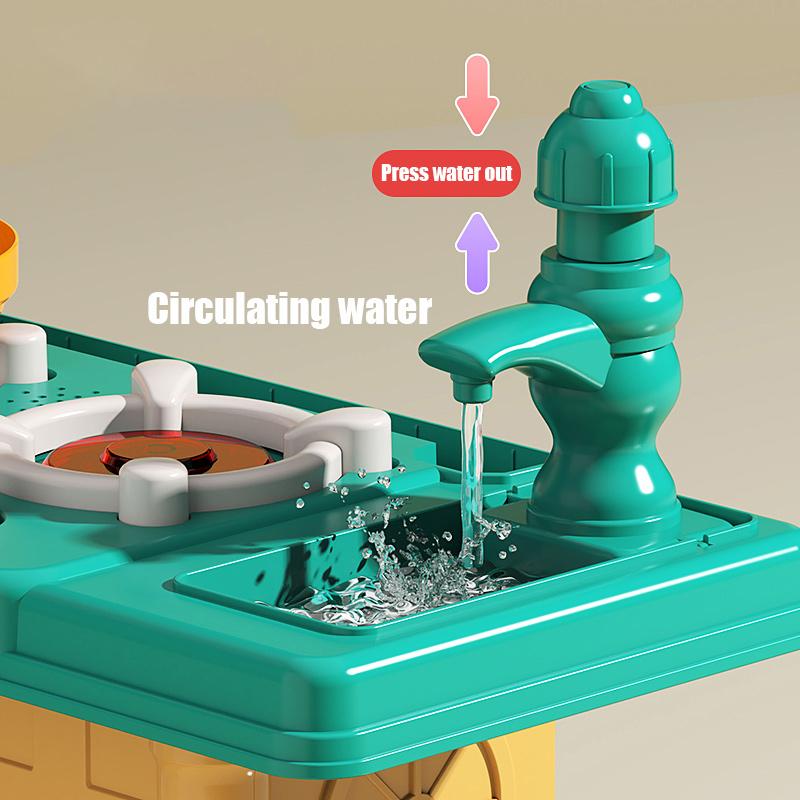 Pretend Playsets 45CM Educational Kitchen Toy Playset For Toddlers Children Villa kitchen Stove Gift For Kids