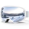 RIOROO Ski and Snowboard Goggles, OTG Glasses Compatible, Wide Field of View, Spherical Lenses, 100% UV Protection, Anti-Fog, Windproof/Snowproof, Fle