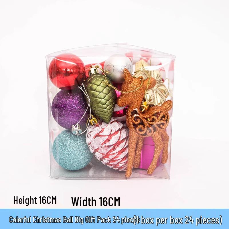

Colorful Christmas Tree Ornaments Set: Hanging Ball Decorations in Gift Packaging for Festive Atmosphere