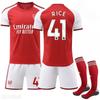 Teens Kids Adults Custome Name Football Kits 2026-27 Arsenal Home #41 RICE Sport Training Jersey Set with Socks