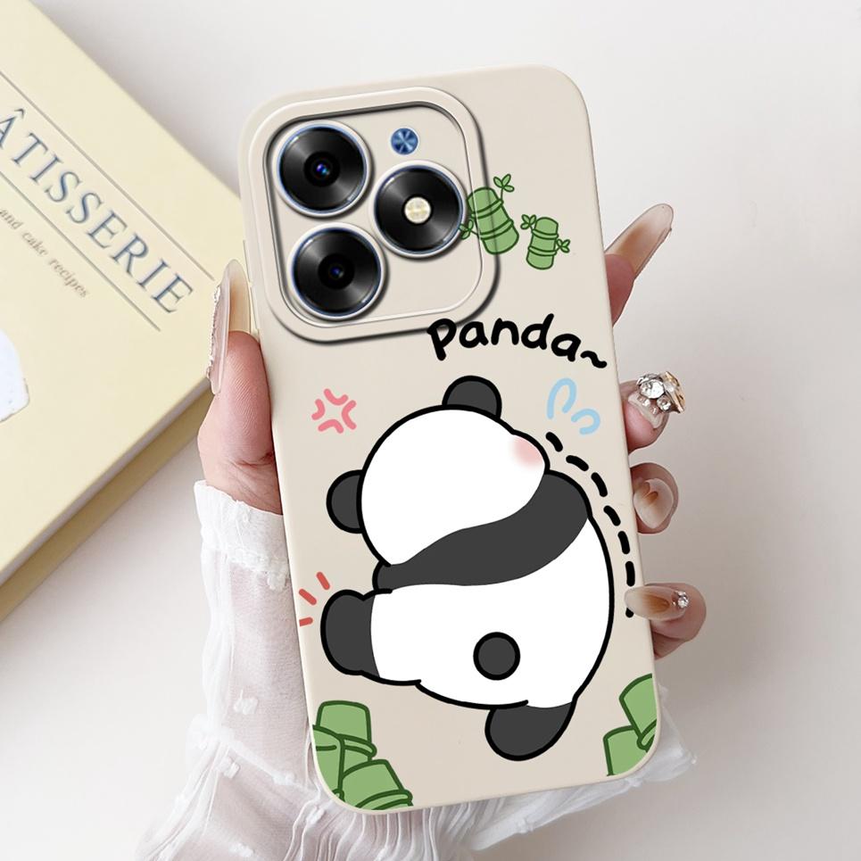 For Cover Tecno Spark Go 2024 Lovely Panda Funny Animals Meme Funda Etui For Tecno SparkGo 2024 Soft Liquid Silicone BG6 Cases