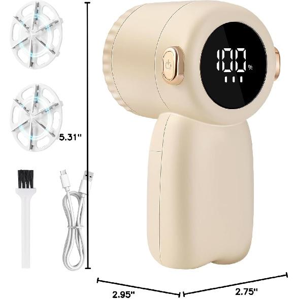 Rechargeable Fabric Shaver,Electric Lint Remover with Digital Display,3-Speeds Sweater Shaver for Clothes and Furniture (Beige)