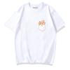 Healing Cute Pocket Cat Shiba Inu Pure Cotton Cartoon Printed Tshirt Summer New Unisexs and Unisexs Casual Loose Short Sleeve